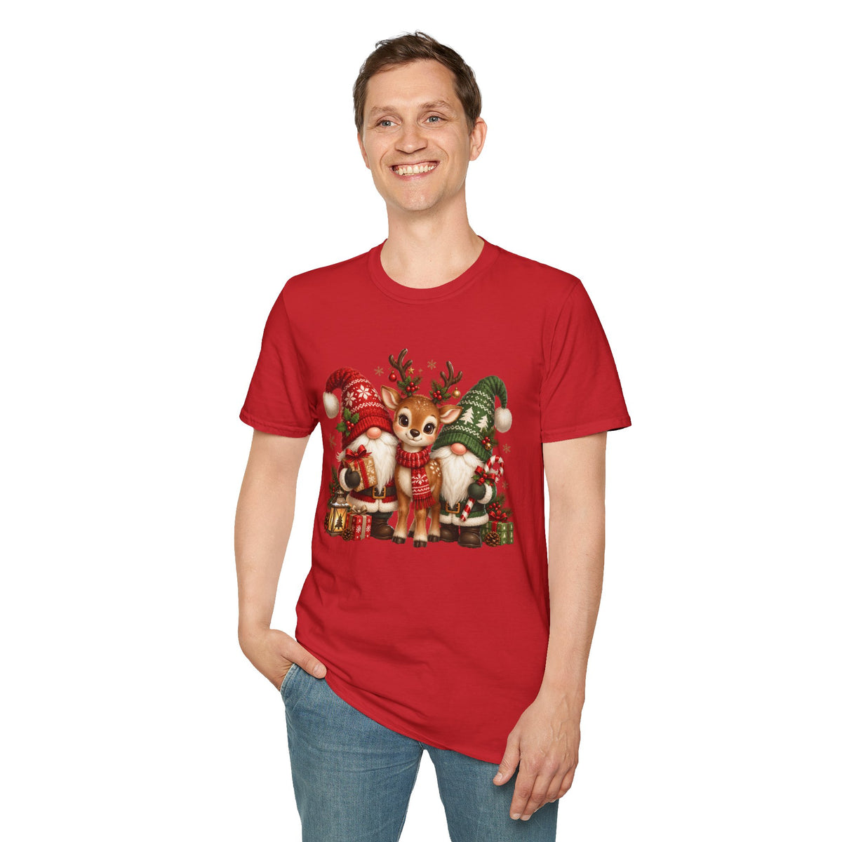 Christmas Reindeer and Bear Family T-Shirt