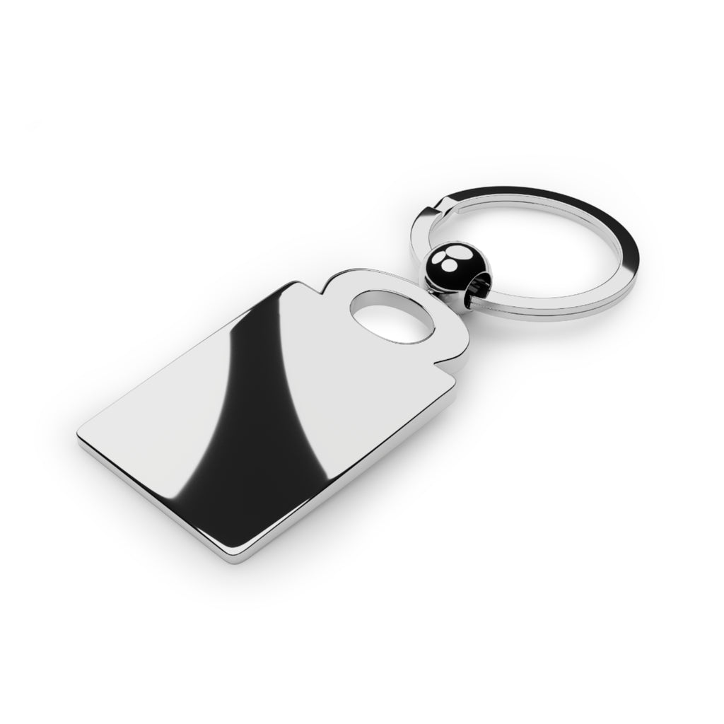 Blue Checkerboard Heart Photo Keyring