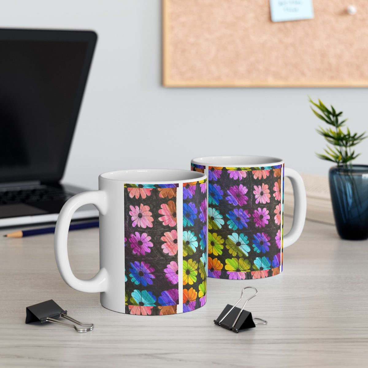 Colorful Wildflower Floral Ceramic Mug