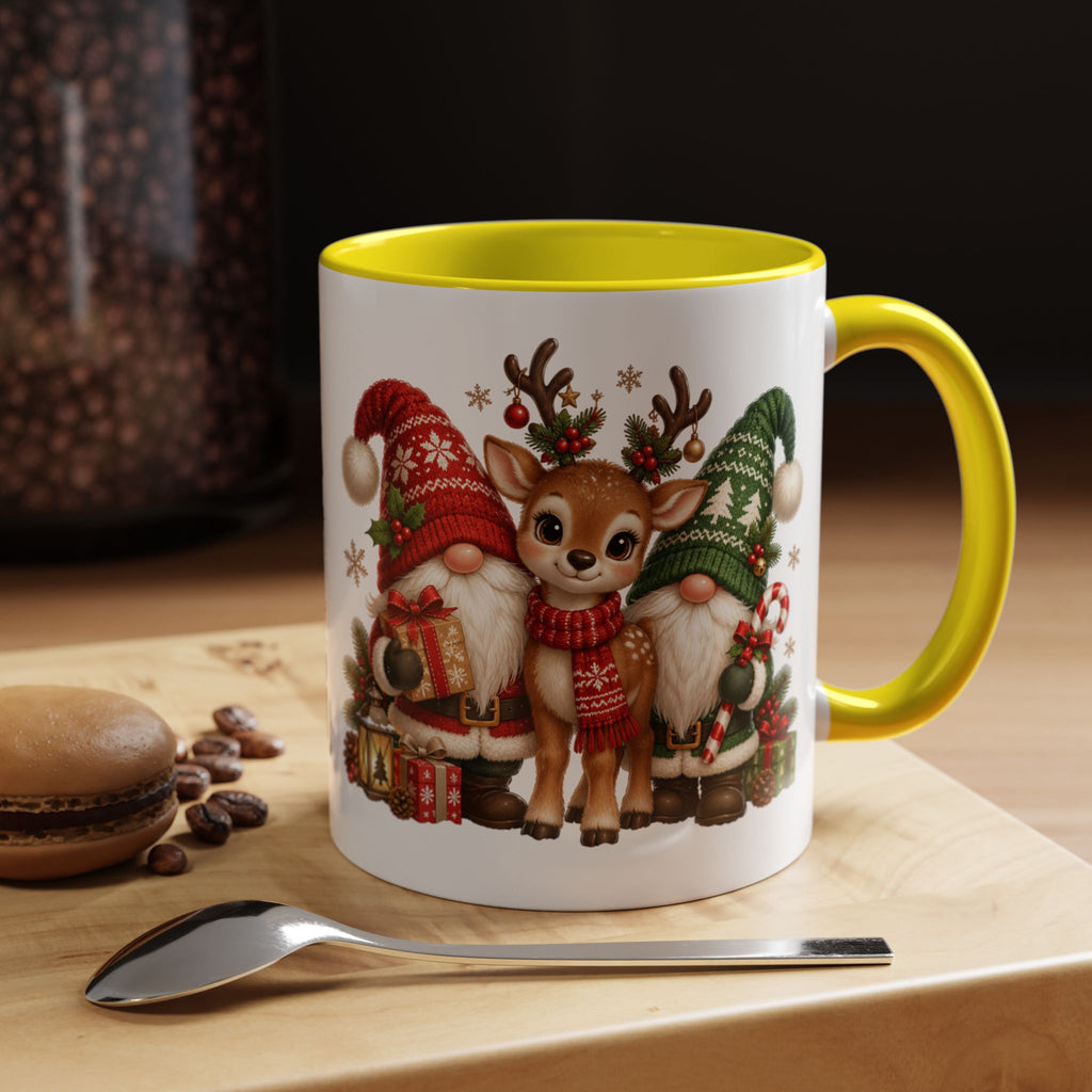 Festive Christmas Gnome and Reindeer Coffee Mug