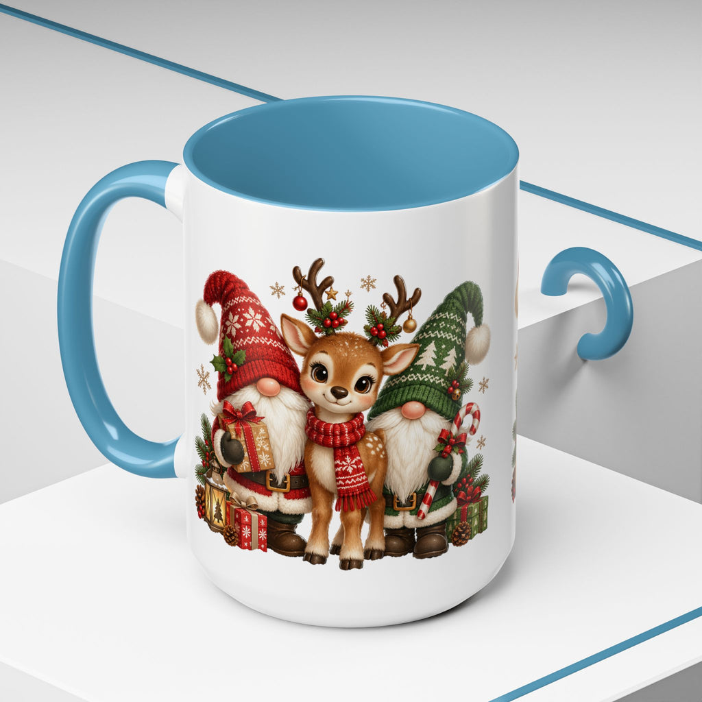Festive Christmas Gnome and Reindeer Coffee Mug