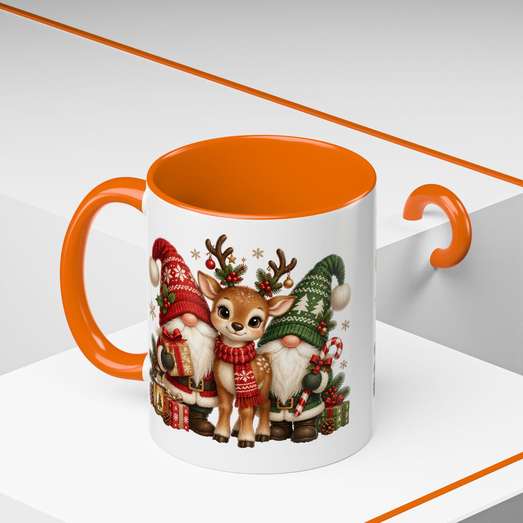 Festive Christmas Gnome and Reindeer Coffee Mug