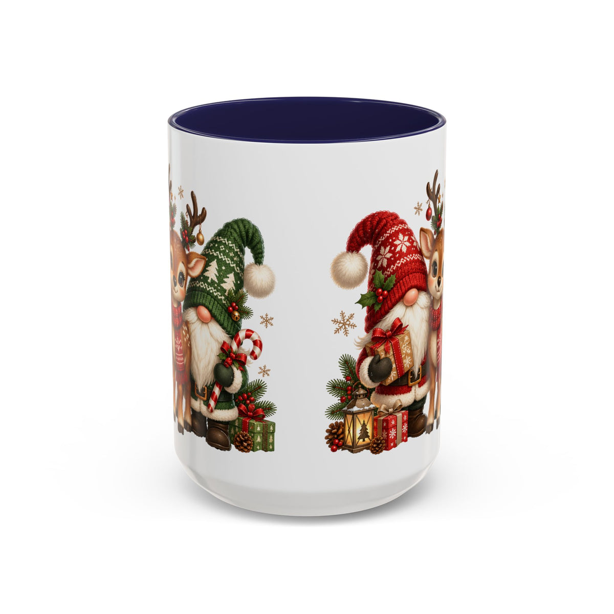 Festive Christmas Gnome and Reindeer Coffee Mug