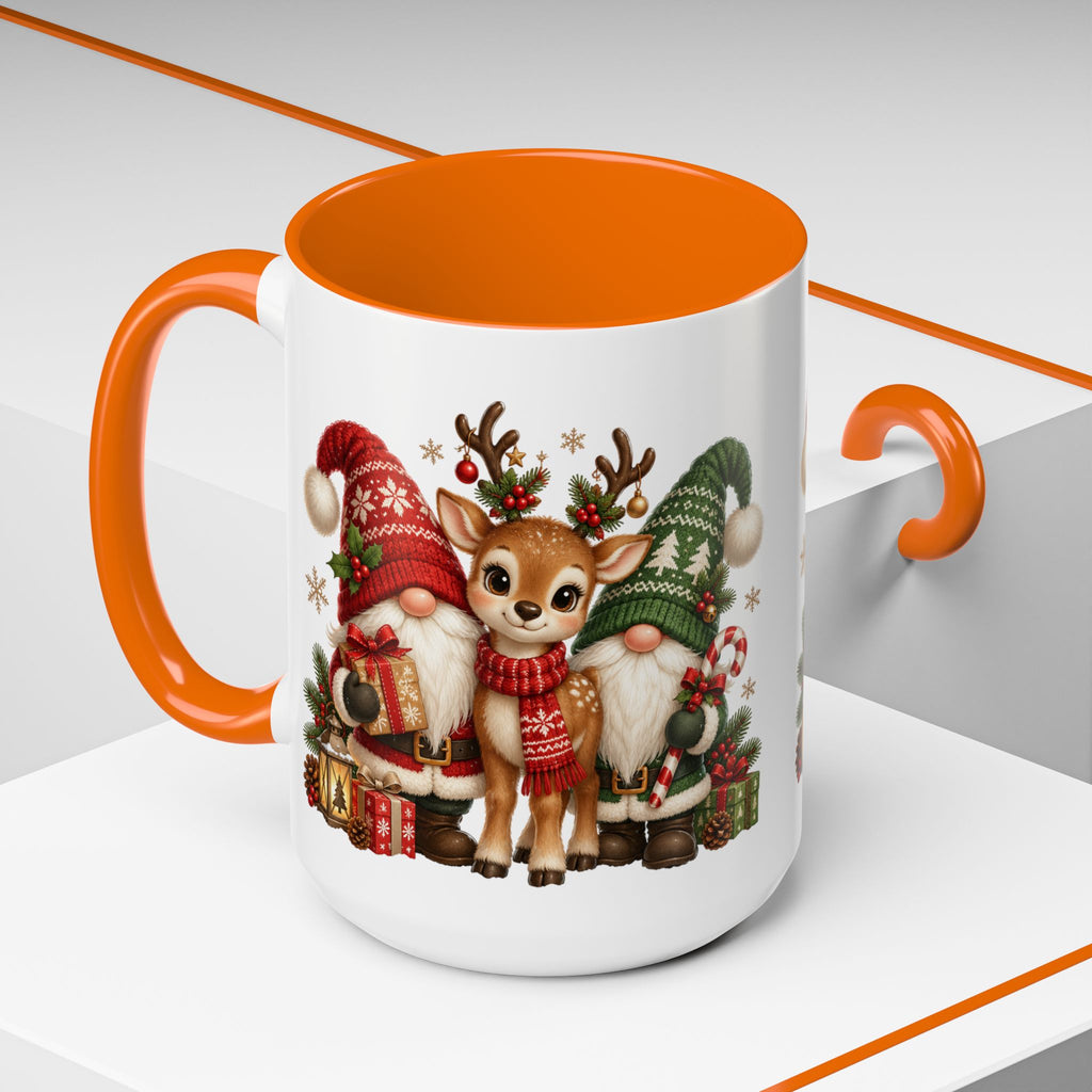 Festive Christmas Gnome and Reindeer Coffee Mug