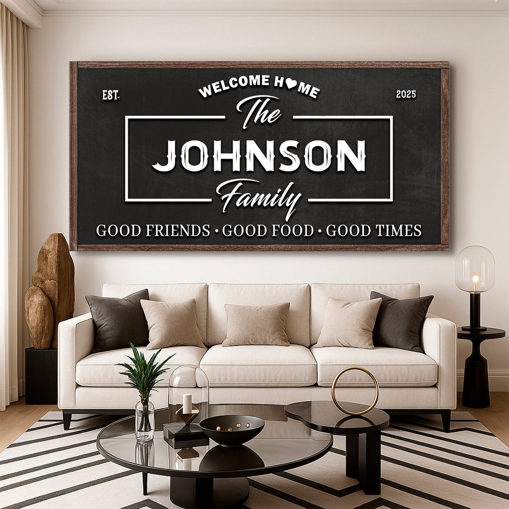 Welcome Home — Warm Typography Sign