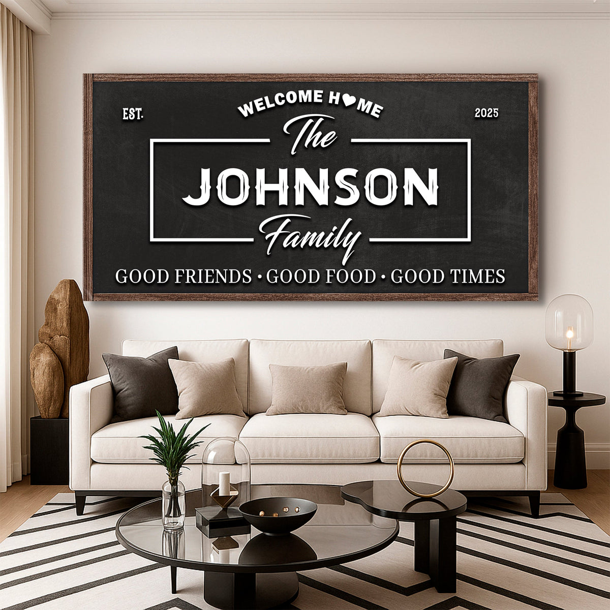 Welcome Home — Warm Typography Sign