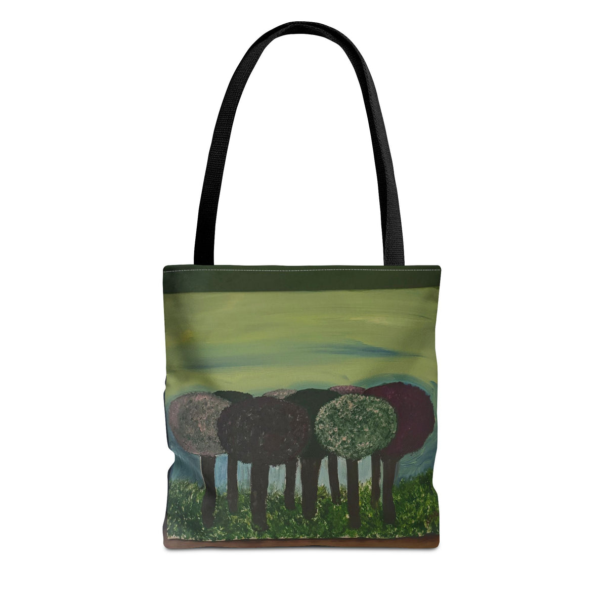 Forest Meadow Tote Bag — Abstract Tree Landscape All-Over Print