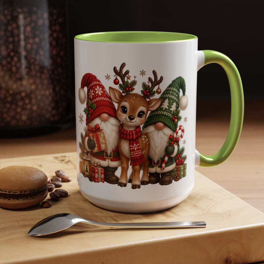 Festive Christmas Gnome and Reindeer Coffee Mug