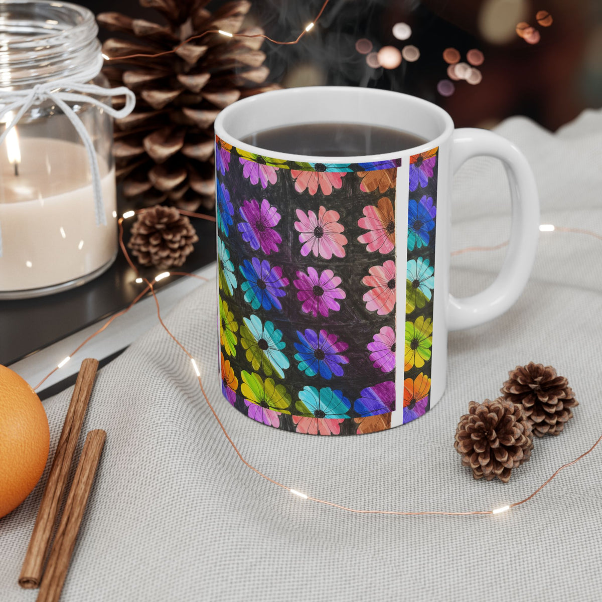 Colorful Wildflower Floral Ceramic Mug