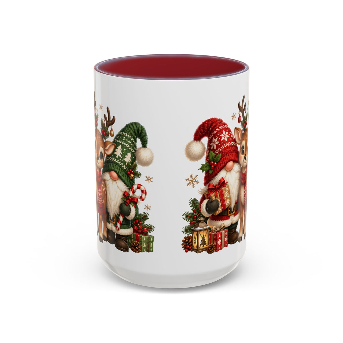 Festive Christmas Gnome and Reindeer Coffee Mug
