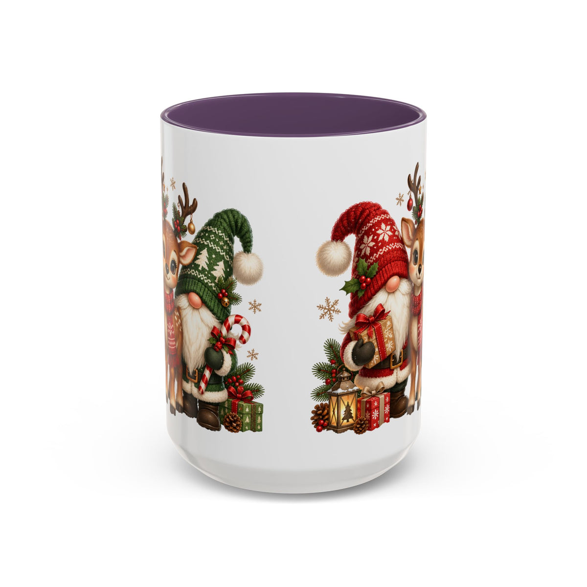 Festive Christmas Gnome and Reindeer Coffee Mug