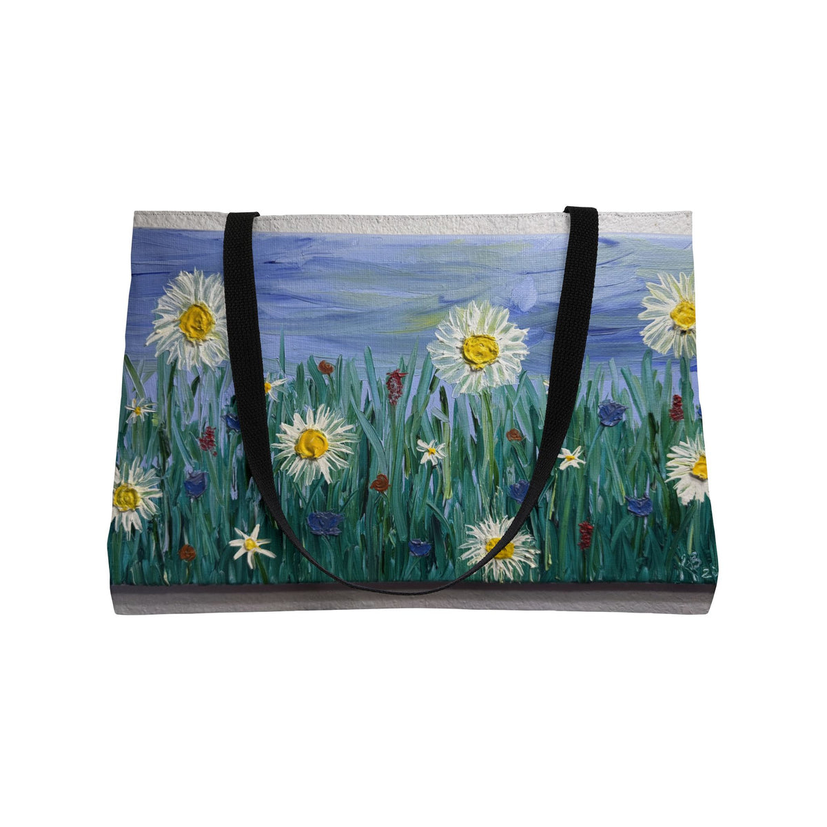 Daisy Meadow Weekender Tote — Floral Canvas Travel Bag