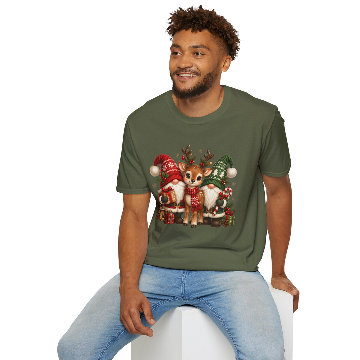 Christmas Reindeer and Bear Family T-Shirt