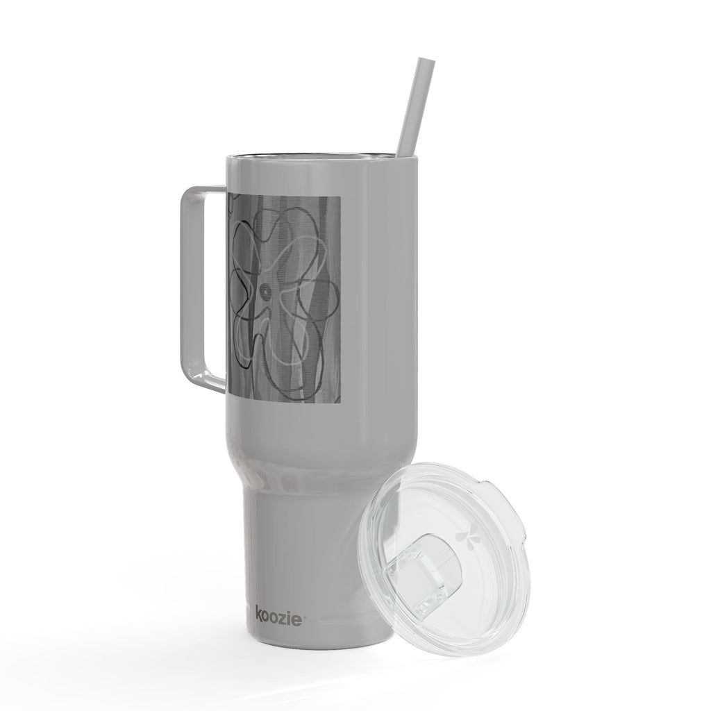 40oz Engraved Floral Insulated Tumbler with Lid & Straw