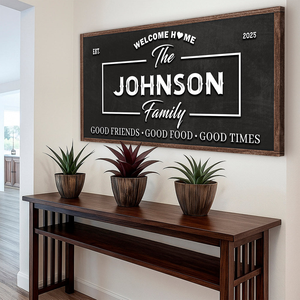 Welcome Home — Warm Typography Sign