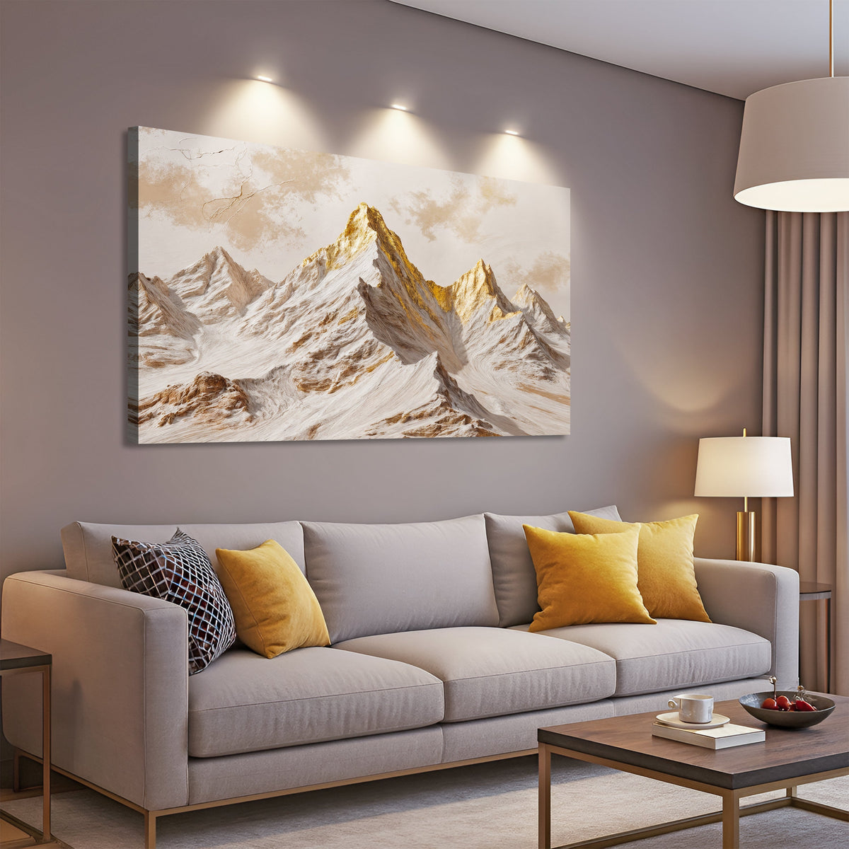 Golden Peaks — Landscape Canvas Print