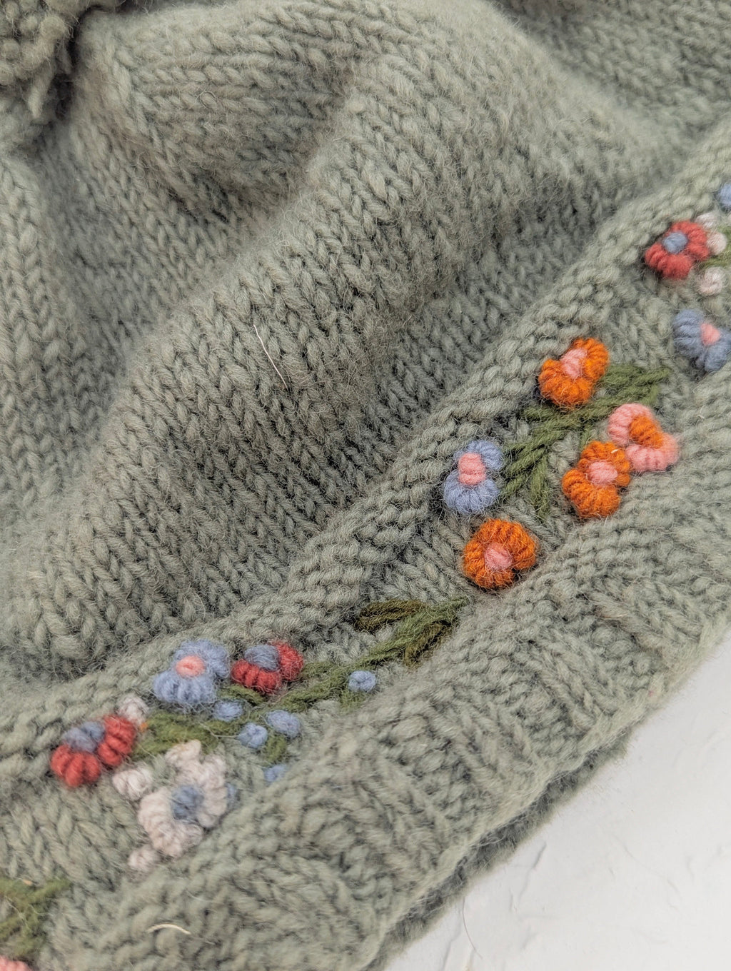 Mathilde Wool Knit Embroidered Hat
