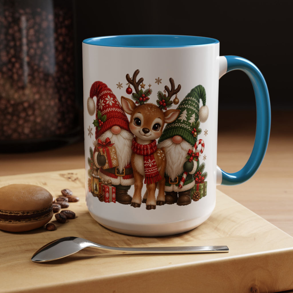 Festive Christmas Gnome and Reindeer Coffee Mug
