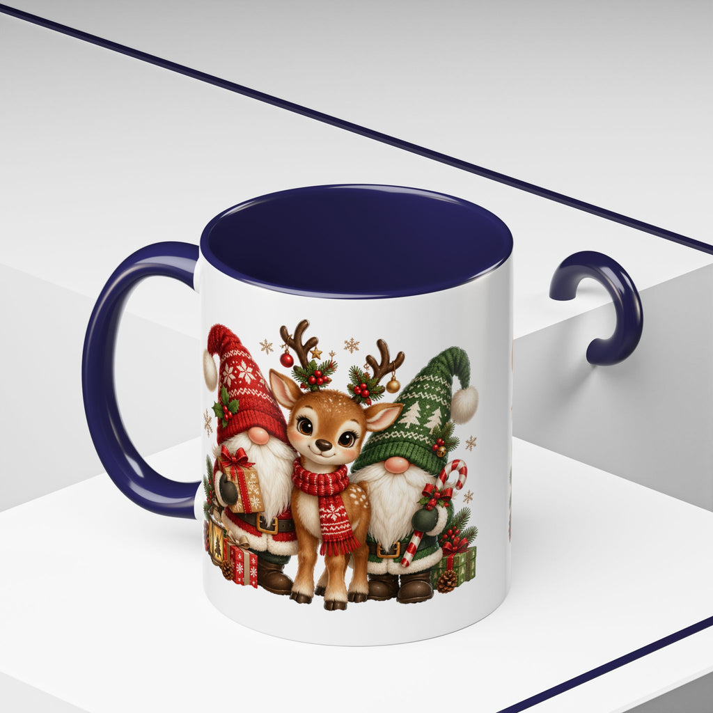 Festive Christmas Gnome and Reindeer Coffee Mug