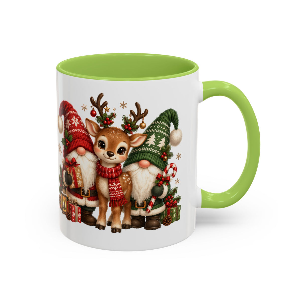 Festive Christmas Gnome and Reindeer Coffee Mug