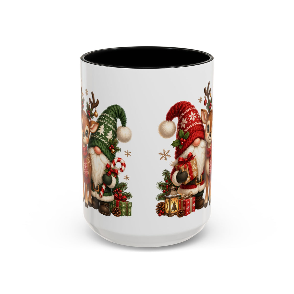 Festive Christmas Gnome and Reindeer Coffee Mug
