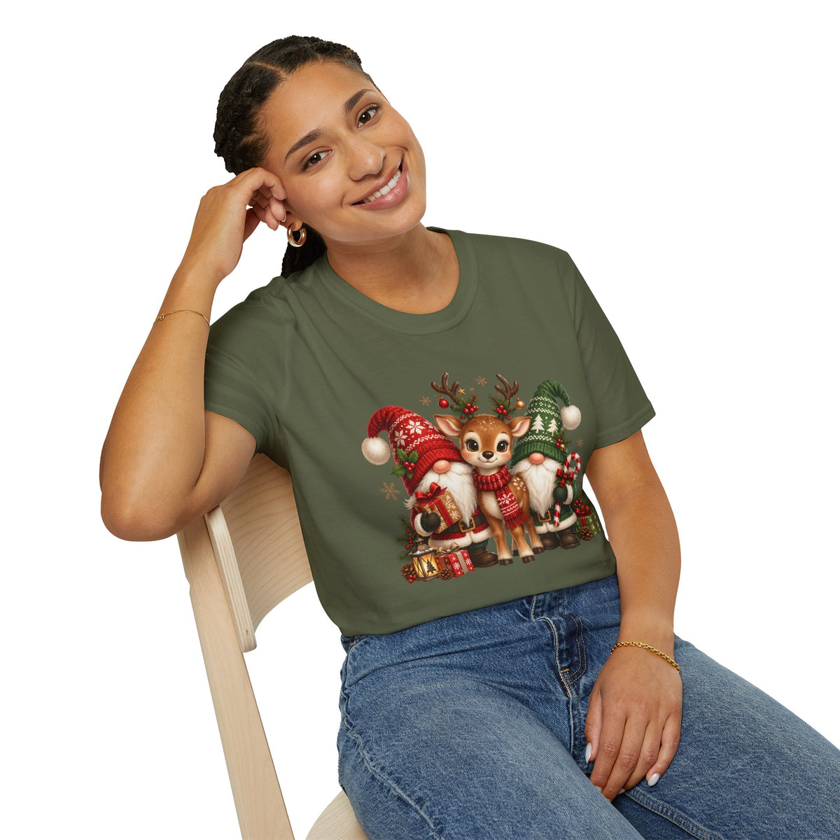 Christmas Reindeer and Bear Family T-Shirt