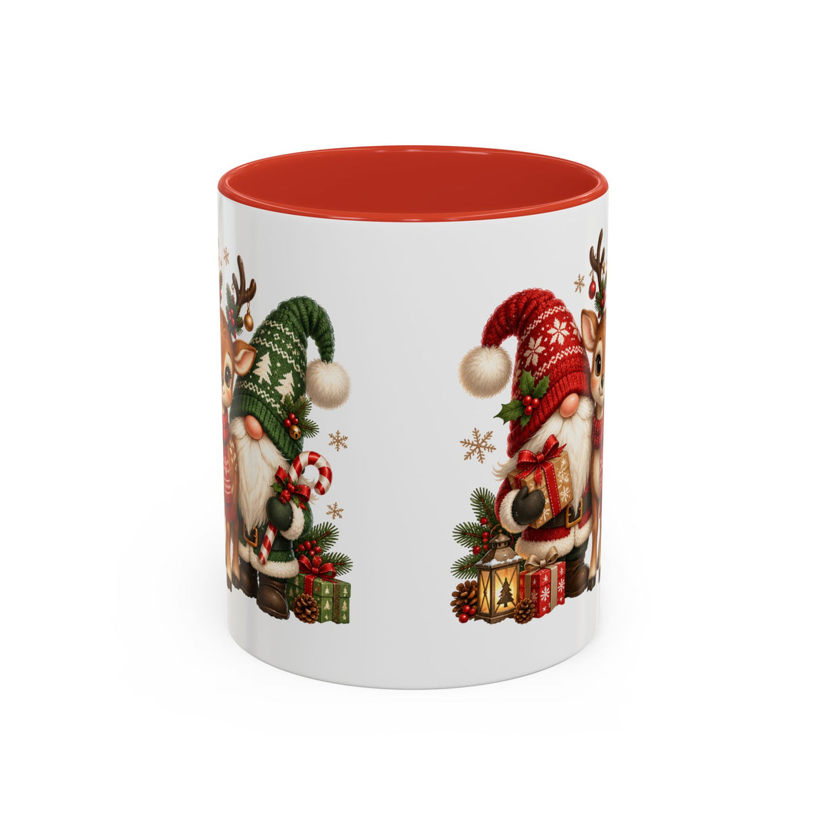 Festive Christmas Gnome and Reindeer Coffee Mug