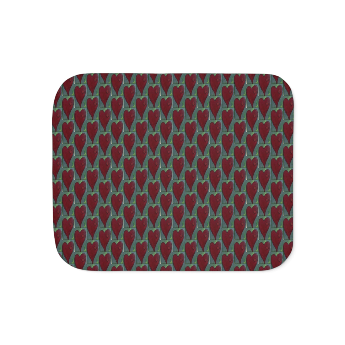 Heart Pattern Sherpa Blanket