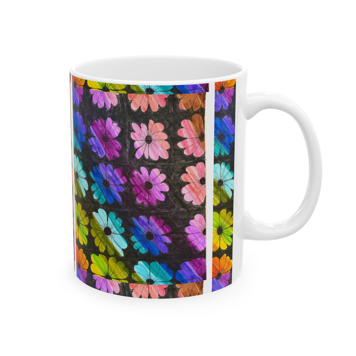 Colorful Wildflower Floral Ceramic Mug