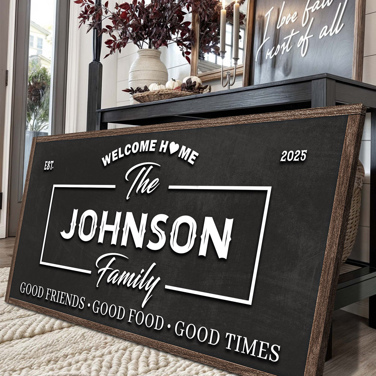 Welcome Home — Warm Typography Sign