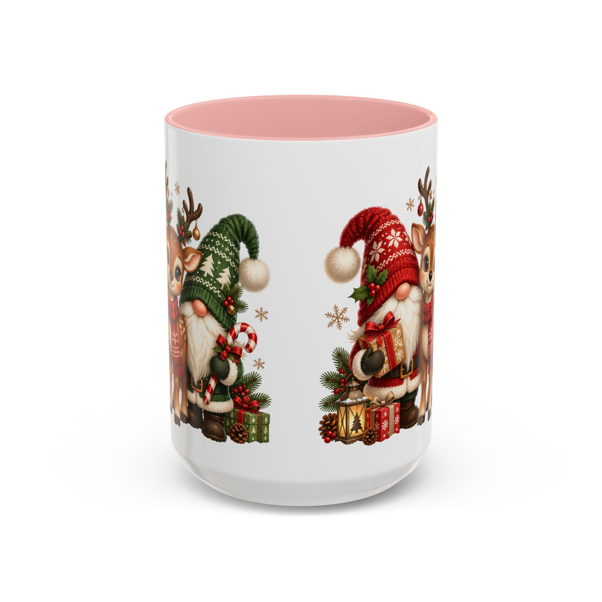 Festive Christmas Gnome and Reindeer Coffee Mug