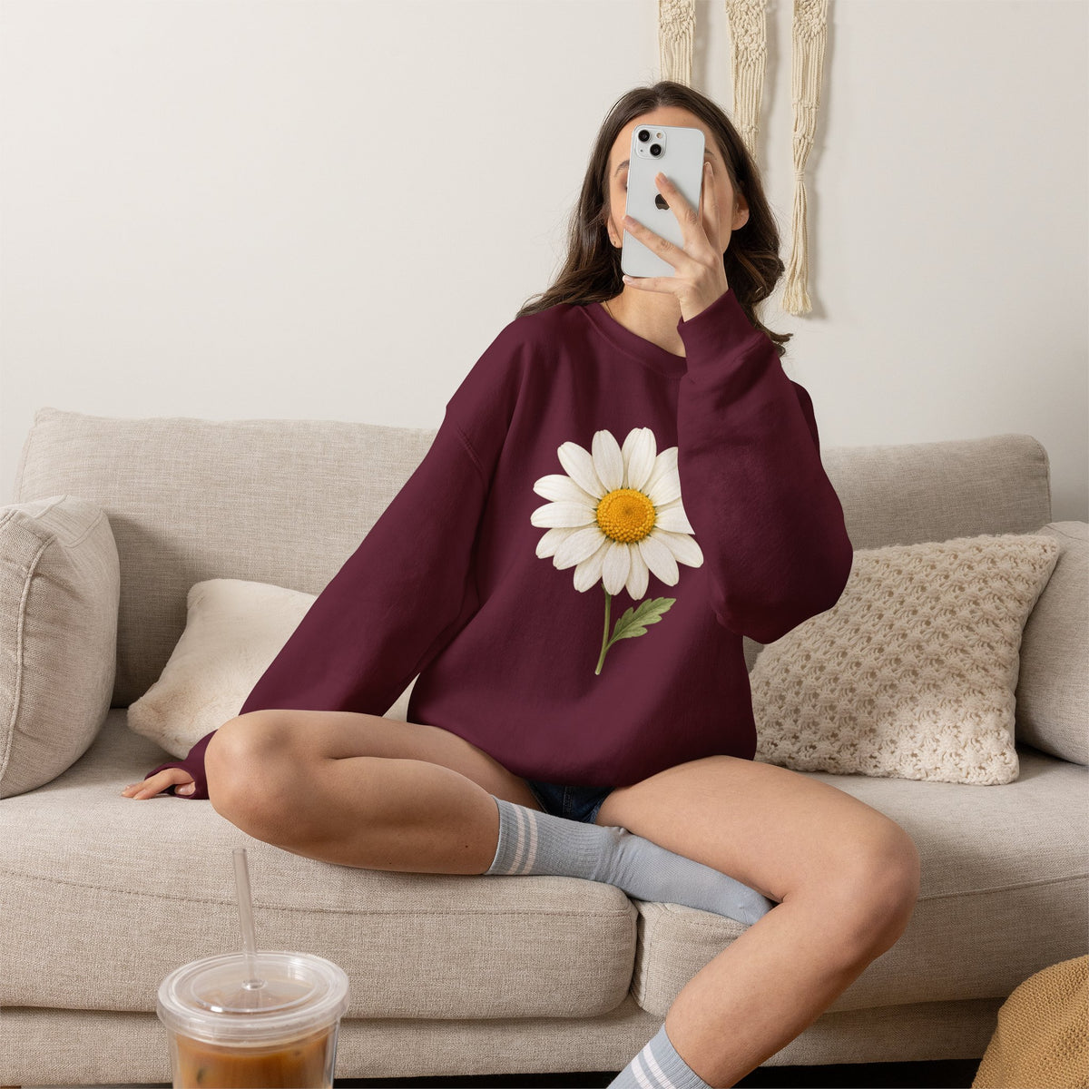 Daisy Flower Crewneck Sweatshirt