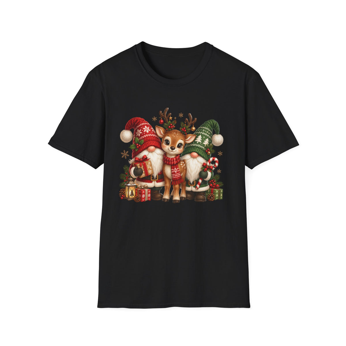Christmas Reindeer and Bear Family T-Shirt