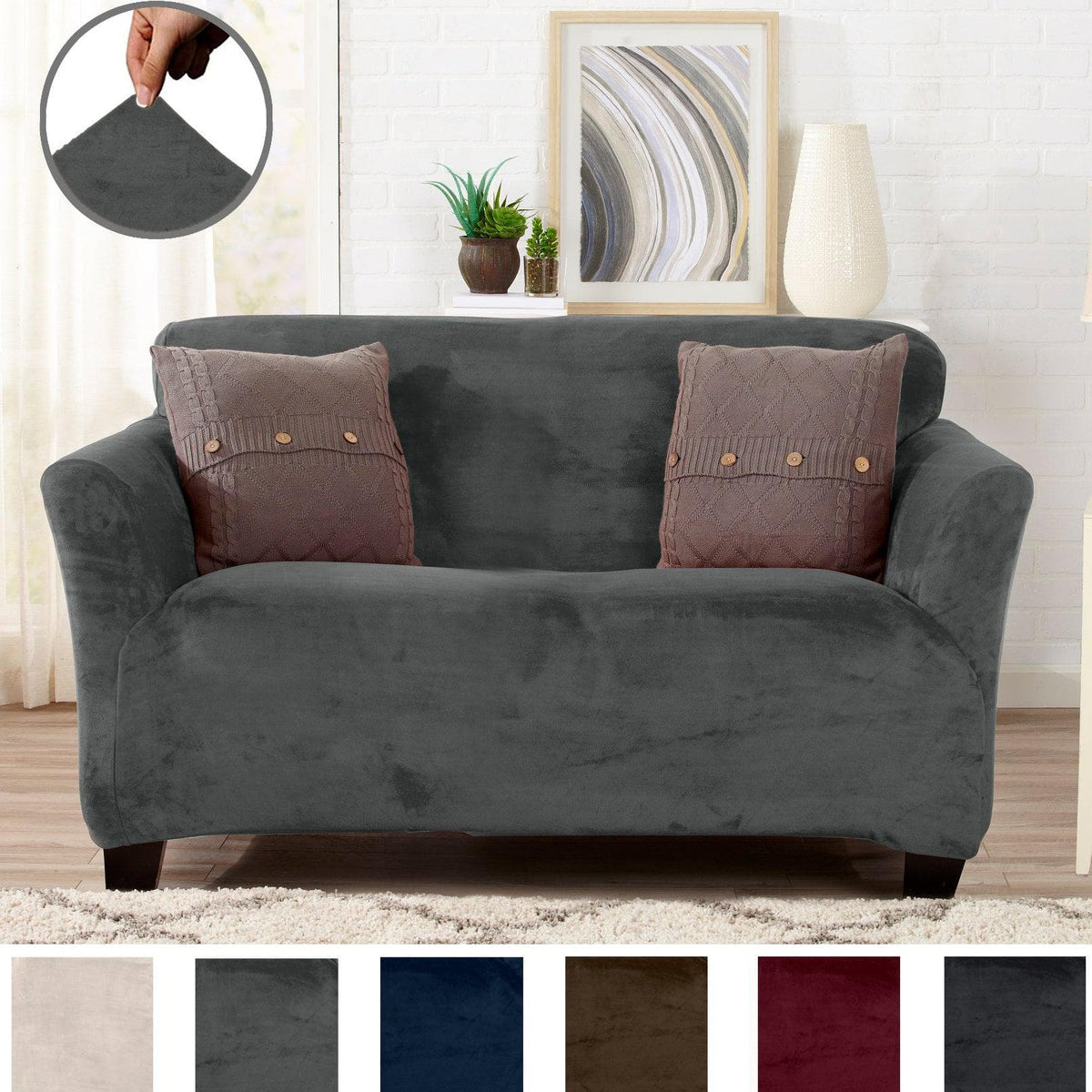 Velvet Stretch Slipcover - Gale Collection