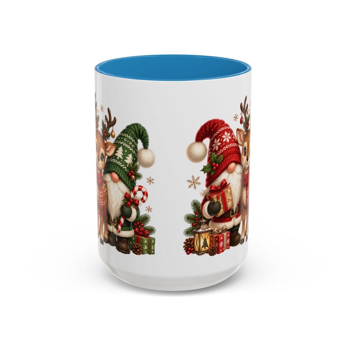 Festive Christmas Gnome and Reindeer Coffee Mug