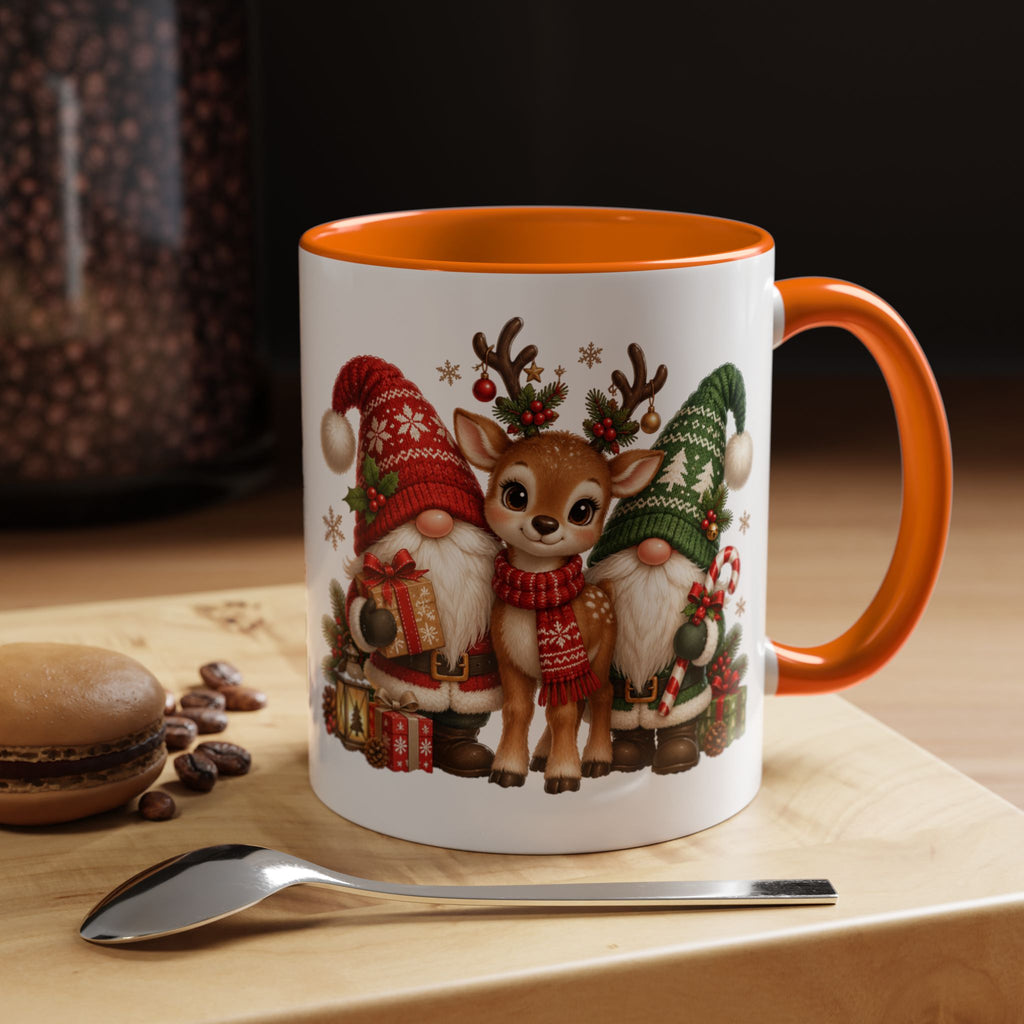 Festive Christmas Gnome and Reindeer Coffee Mug