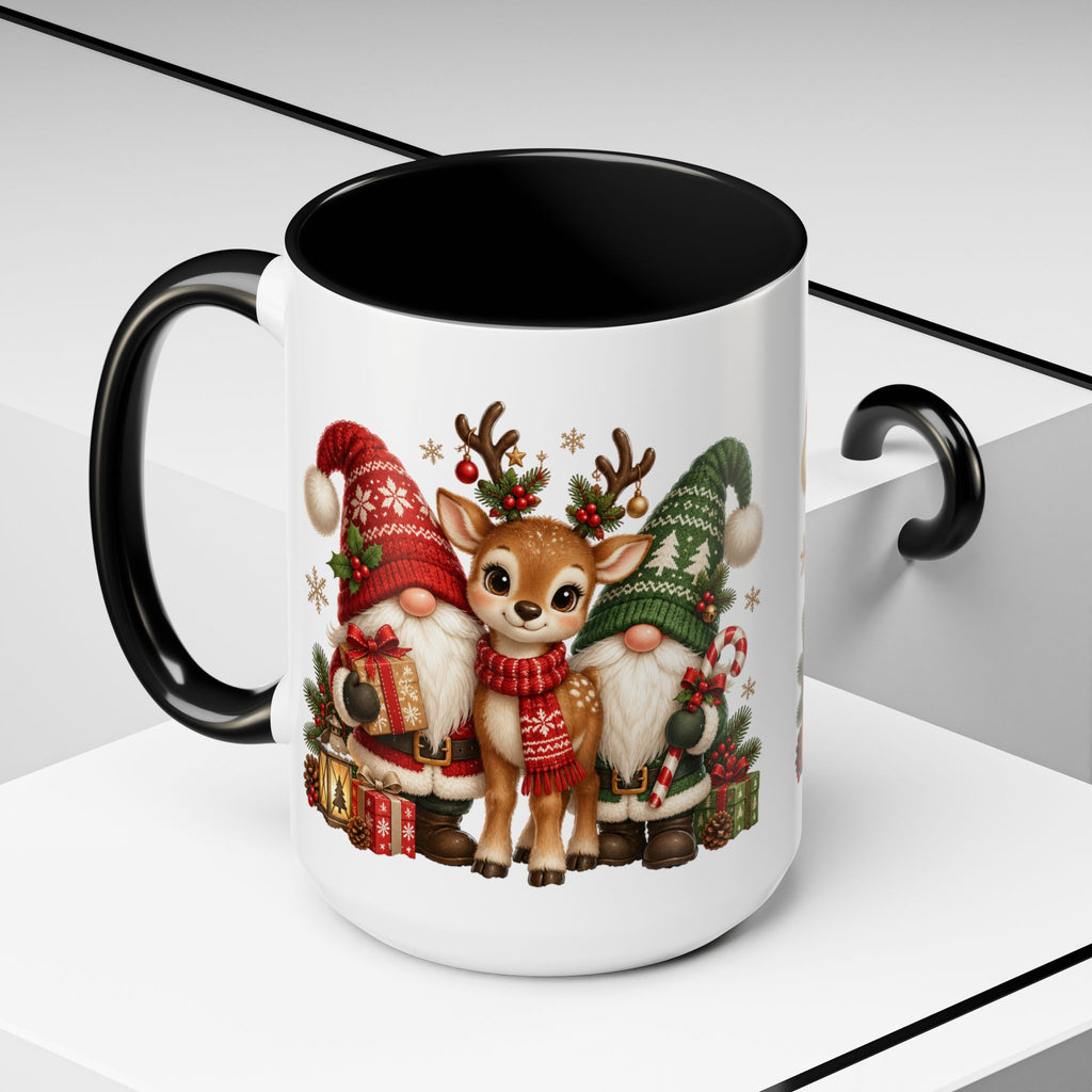 Festive Christmas Gnome and Reindeer Coffee Mug