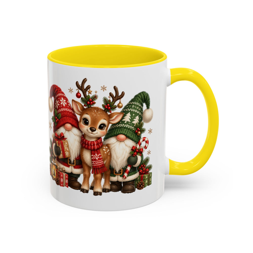 Festive Christmas Gnome and Reindeer Coffee Mug