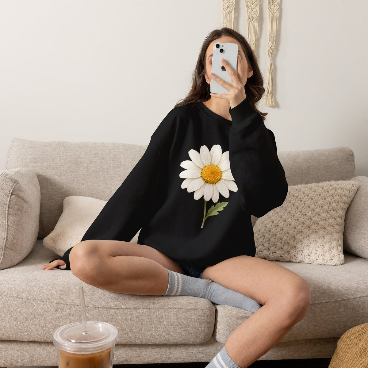 Daisy Flower Crewneck Sweatshirt