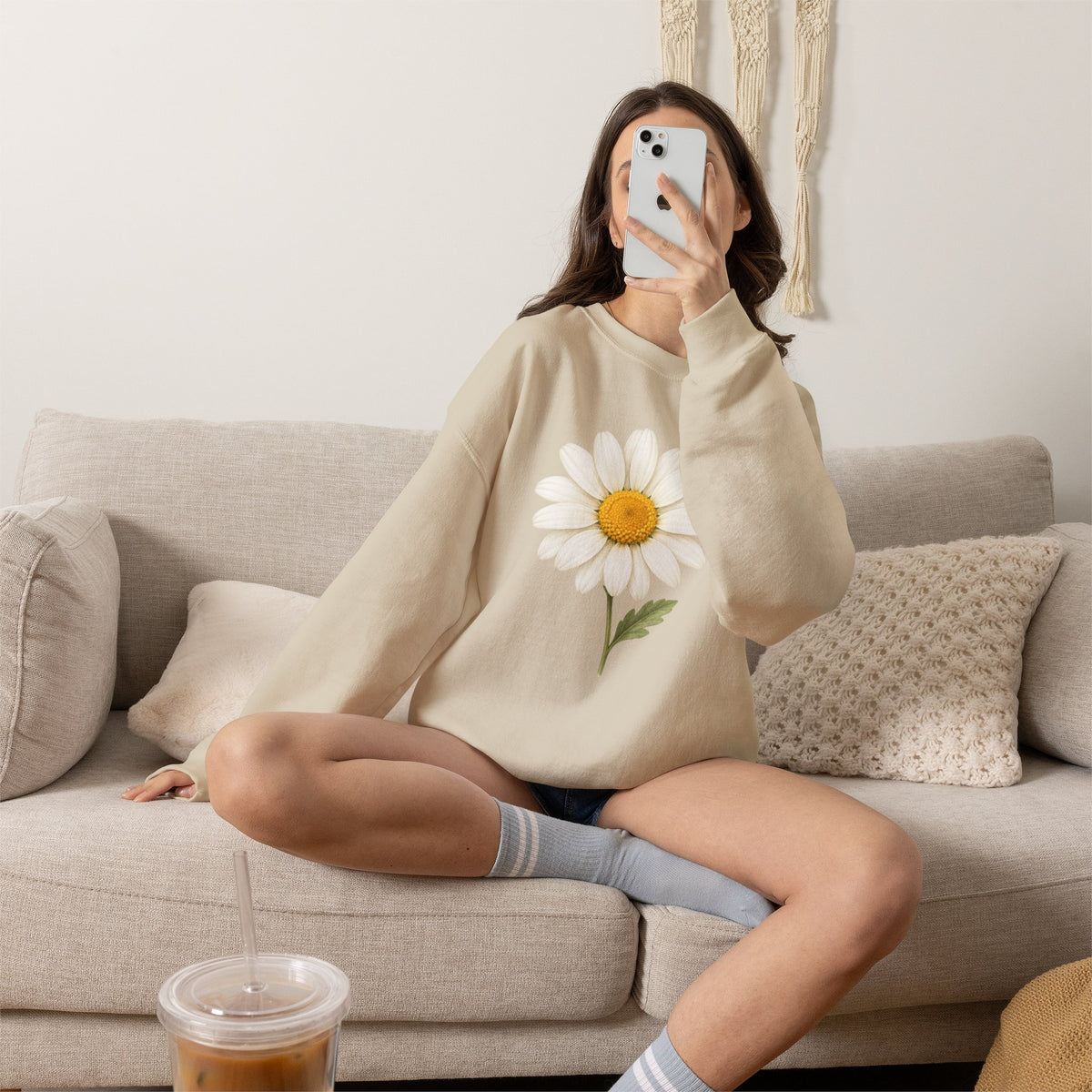 Daisy Flower Crewneck Sweatshirt