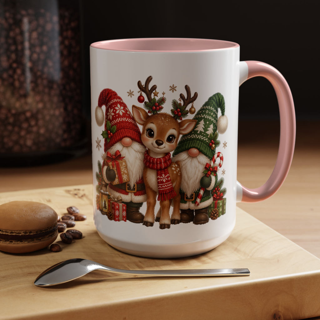 Festive Christmas Gnome and Reindeer Coffee Mug