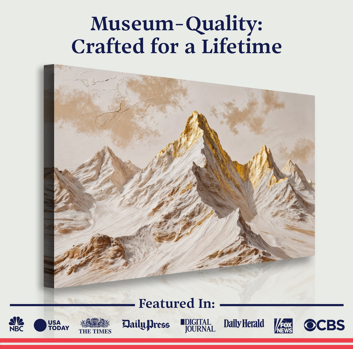 Golden Peaks — Landscape Canvas Print