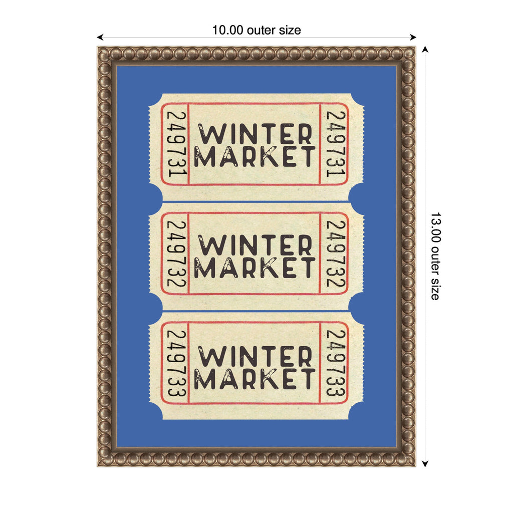 Winter Market Ticket by Kikiandnim Framed Canvas Wall Art Print