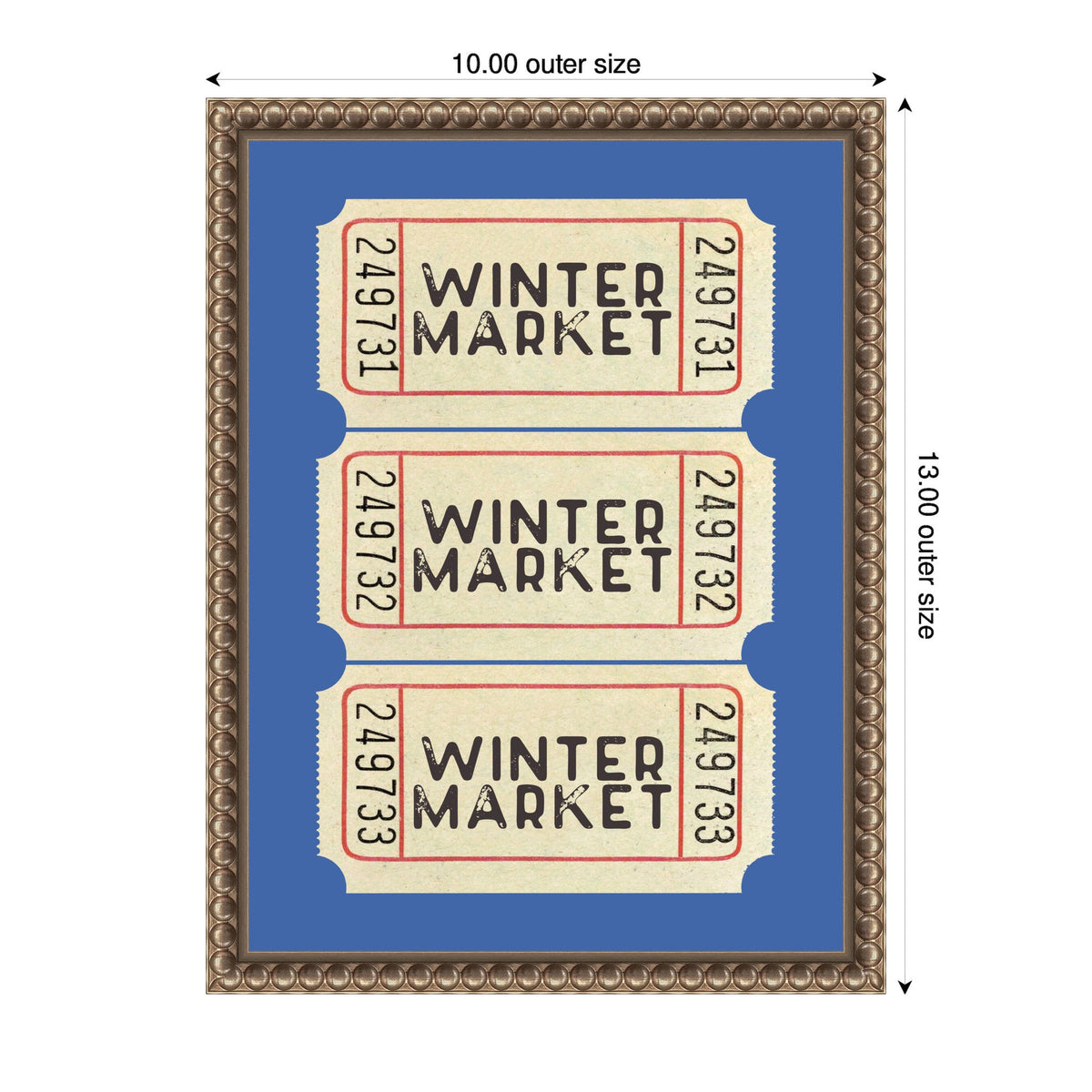Winter Market Ticket by Kikiandnim Framed Canvas Wall Art Print