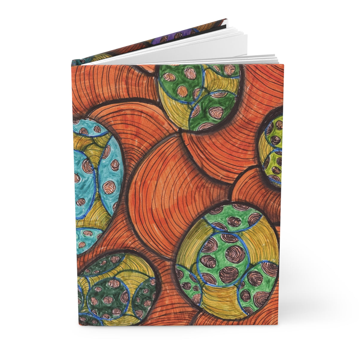 Hardcover Journal with Colorful Abstract Botanical Pattern