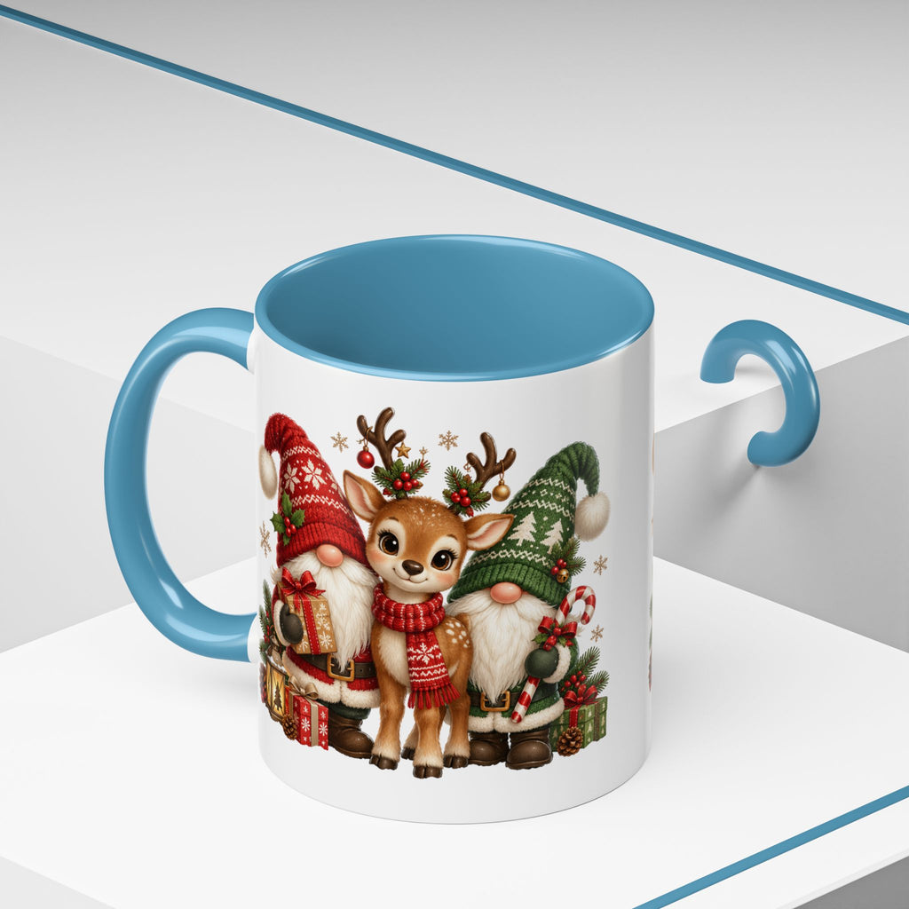 Festive Christmas Gnome and Reindeer Coffee Mug