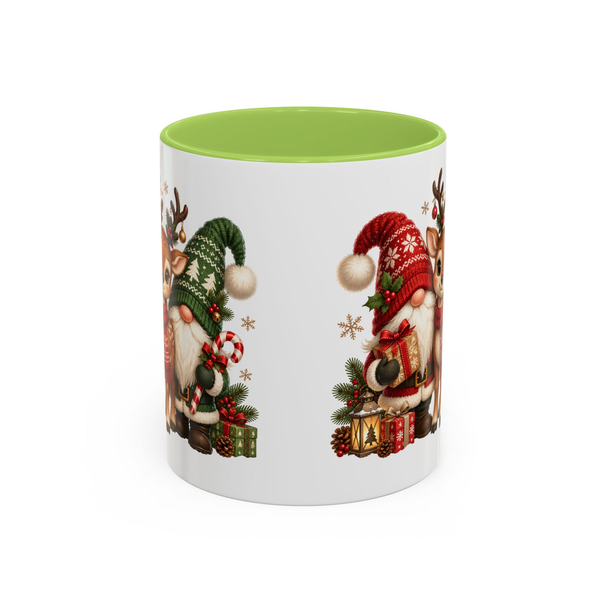 Festive Christmas Gnome and Reindeer Coffee Mug