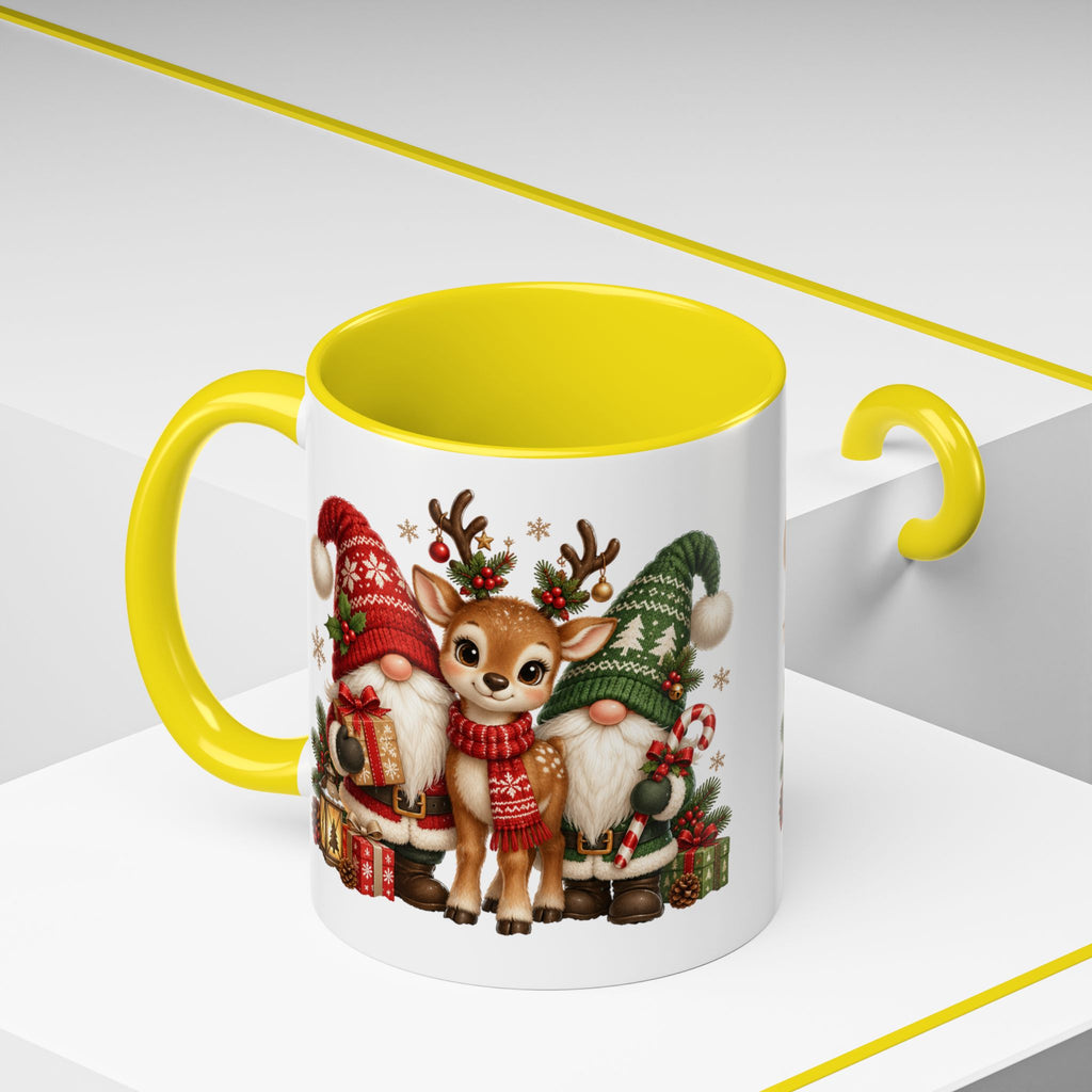 Festive Christmas Gnome and Reindeer Coffee Mug