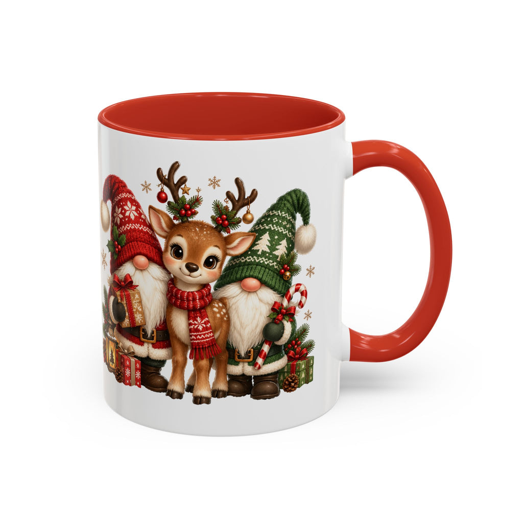 Festive Christmas Gnome and Reindeer Coffee Mug