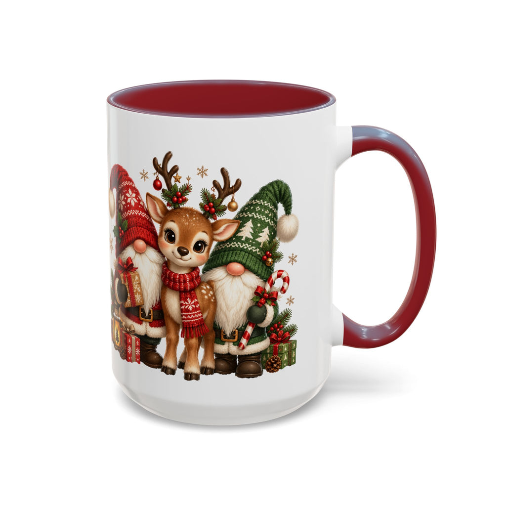 Festive Christmas Gnome and Reindeer Coffee Mug